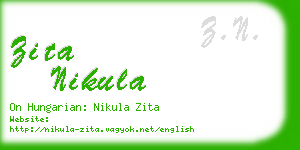 zita nikula business card